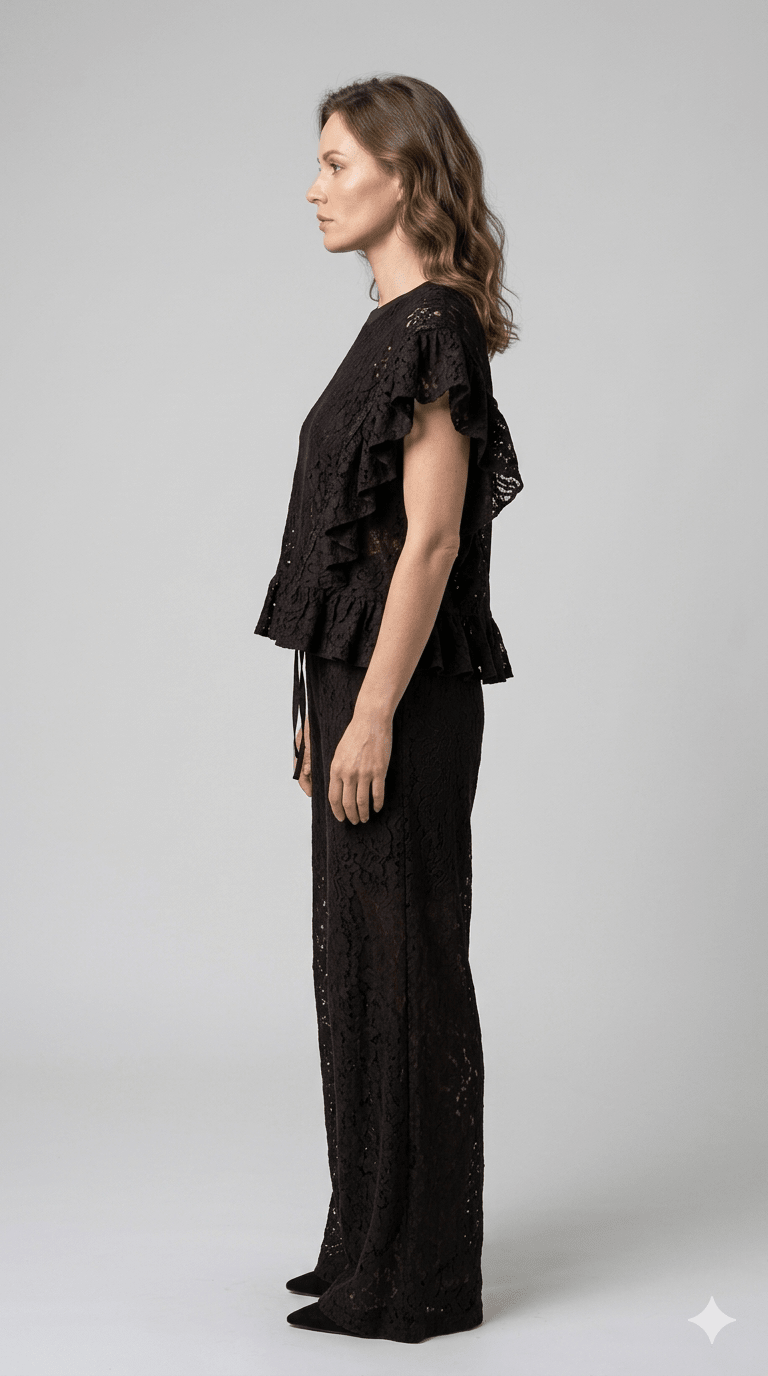 Completo Susy Mix in pizzo marrone - Malerba Showroom