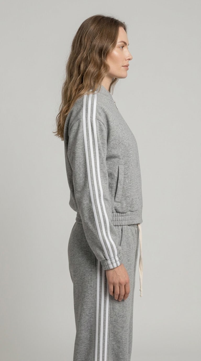 Completo tuta Le Streghe grigio con bande laterali e zip - Malerba Showroom