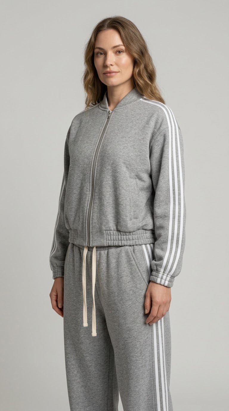 Completo tuta Le Streghe grigio con bande laterali e zip - Malerba Showroom