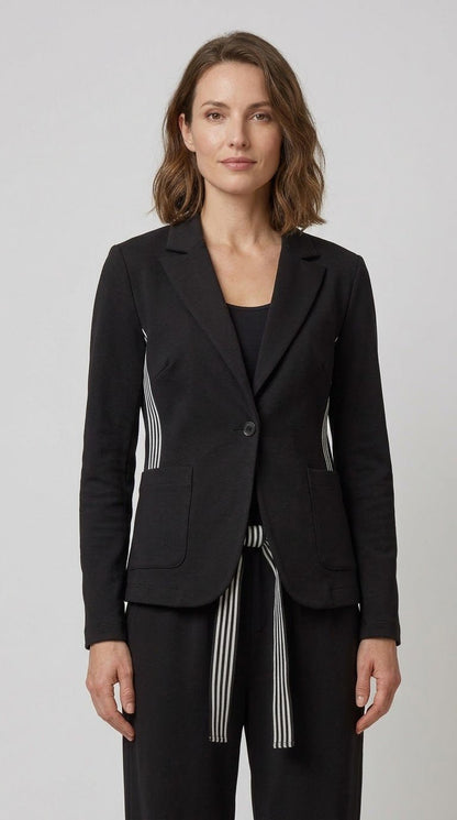 Completo Tuta Operà nero in neoprene con bande laterali - Malerba Showroom