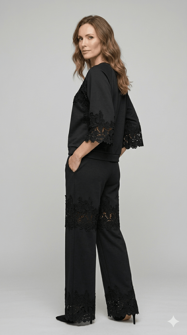 Felpa le Streghe con dettagli in Pizzo - Malerba Showroom