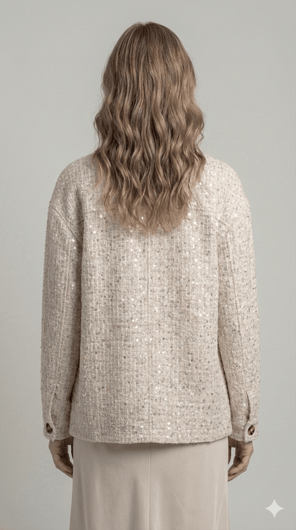 Giacca Emme Marella Panna con paillettes - Malerba Showroom