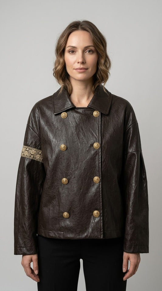 Giubbotto Le Streghe in pelle fettuccia - Malerba Showroom