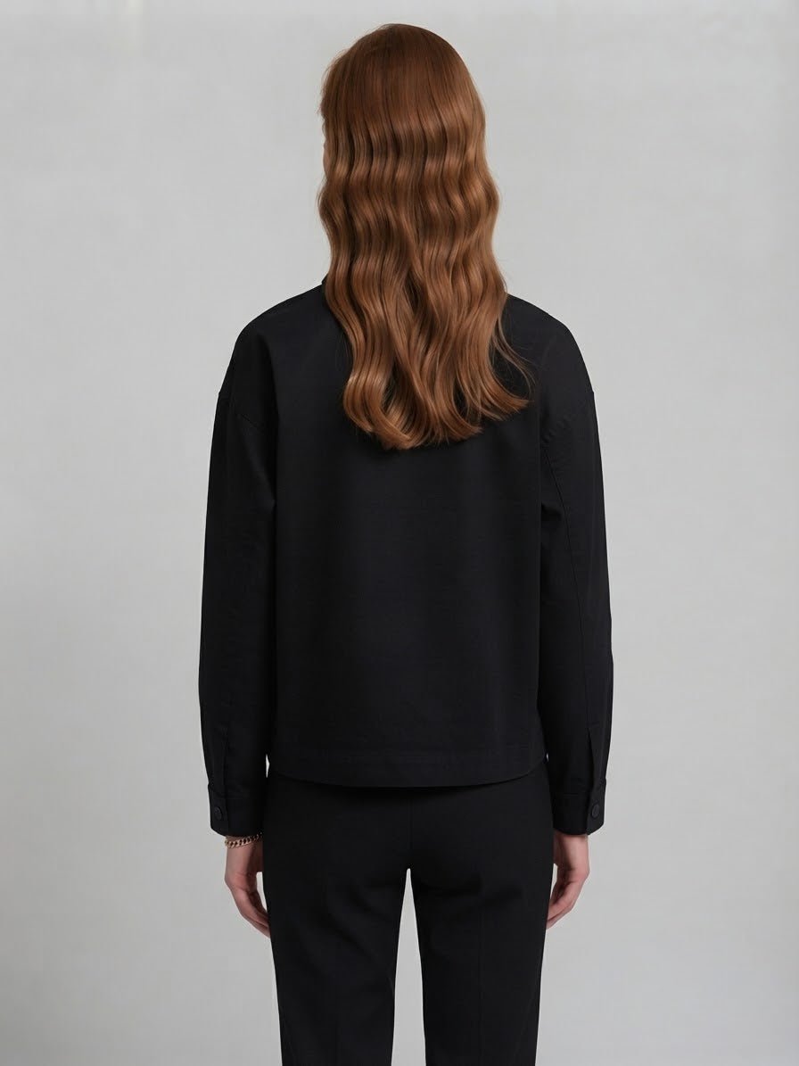 Giubbotto Over Le streghe nero con bottoni - Malerba Showroom