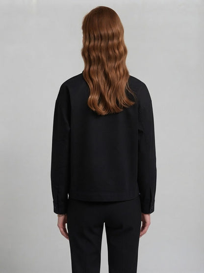 Giubbotto Over Le streghe nero con bottoni - Malerba Showroom