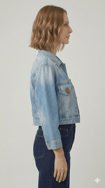 Giubbotto Vicolo Jeans e Bianco - Malerba Showroom