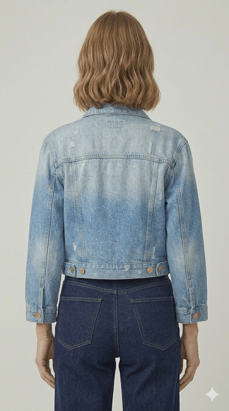 Giubbotto Vicolo Jeans e Bianco - Malerba Showroom