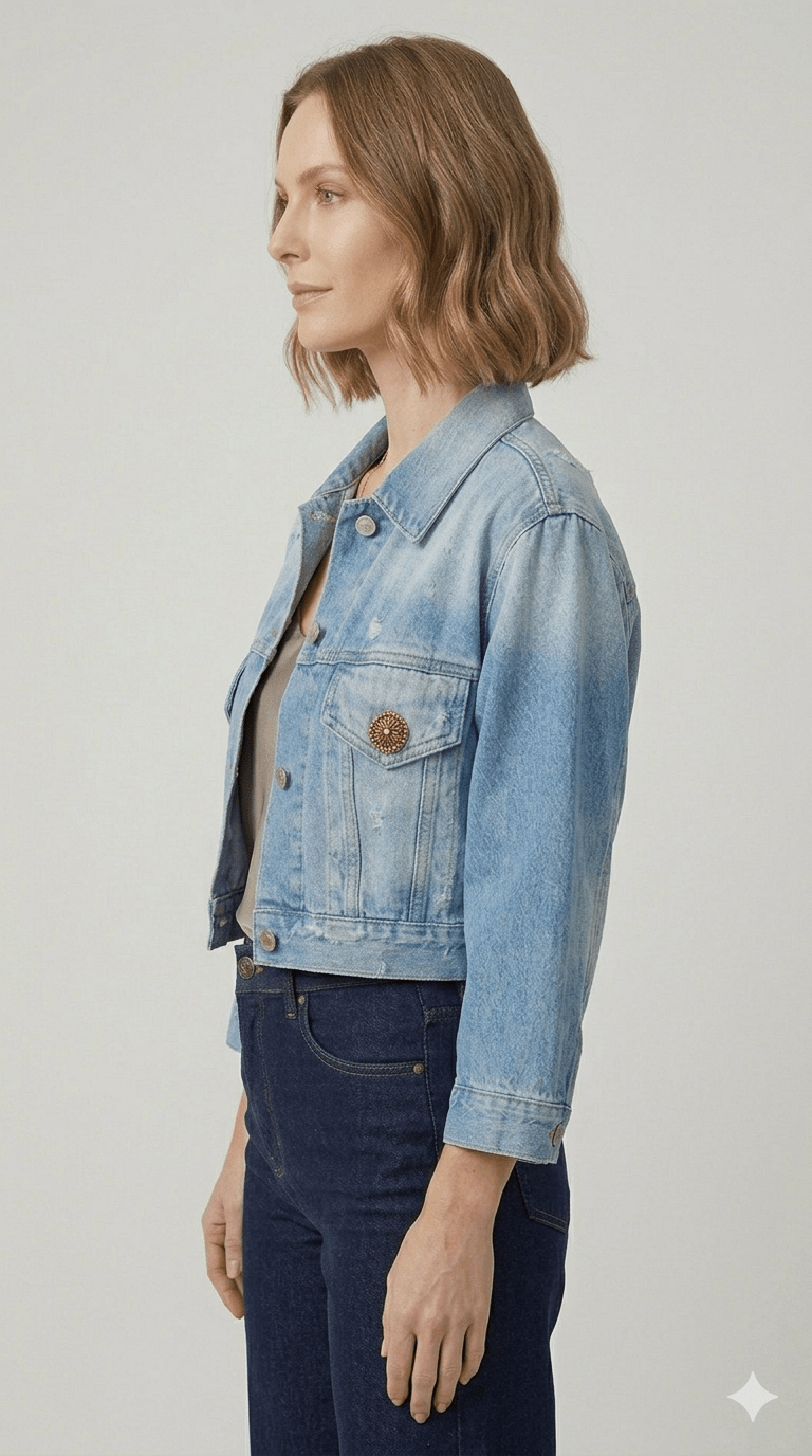 Giubbotto Vicolo Jeans e Bianco - Malerba Showroom