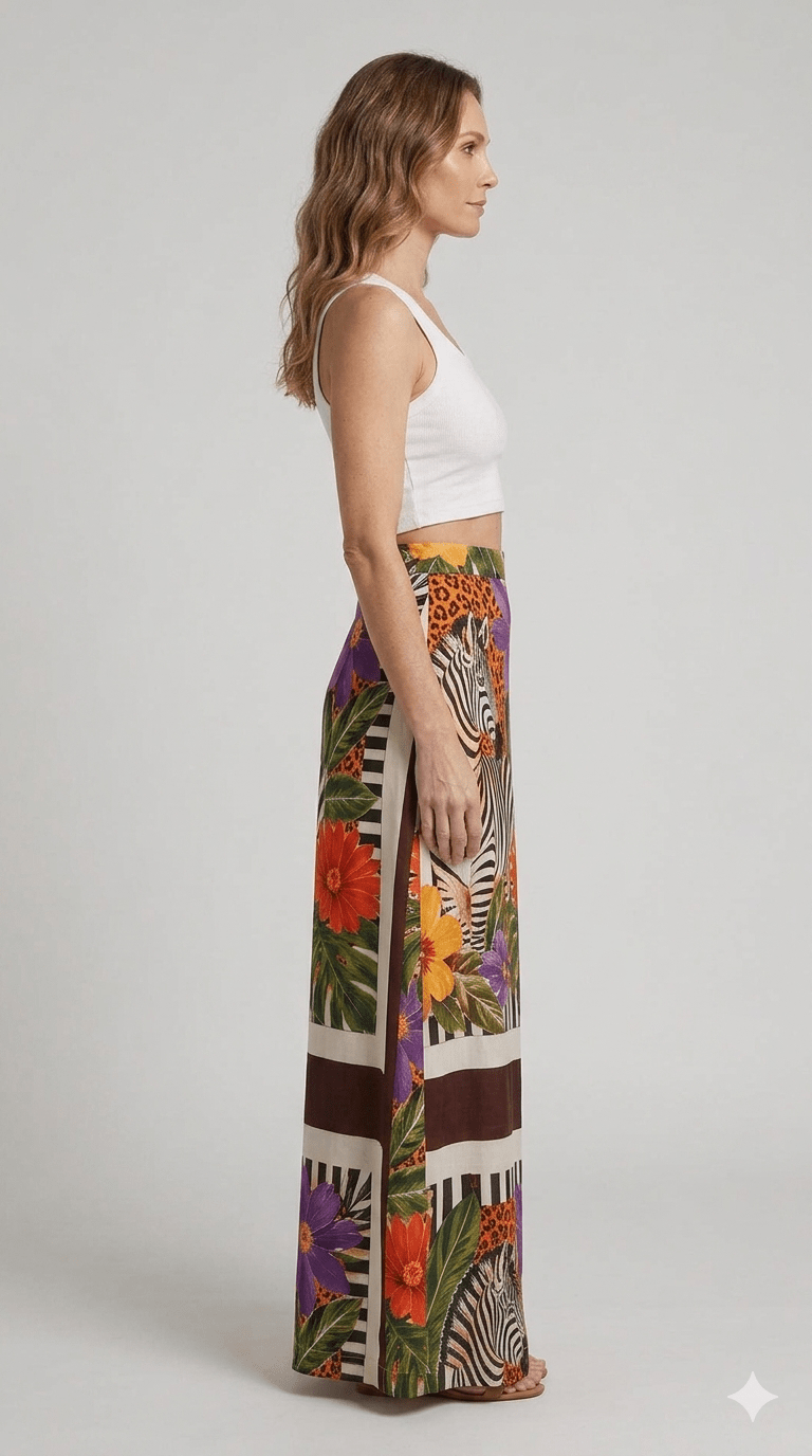 Gonna Pareo Vicolo fantasia tropicale - Malerba Showroom