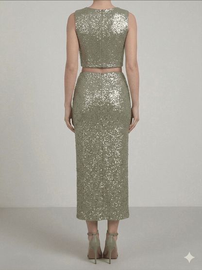 Gonna Pennyblack verde con paillettes - Malerba Showroom