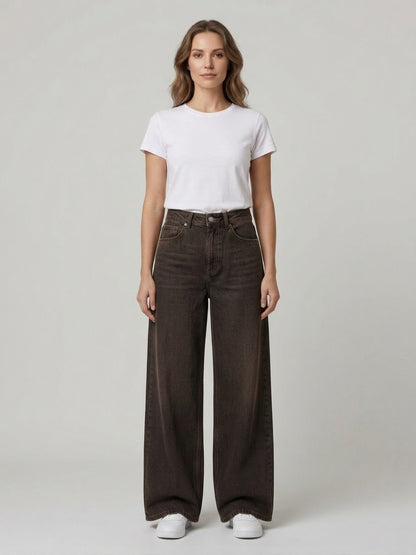 Jeans Le Streghe nero/moro gamba larga - Malerba Showroom