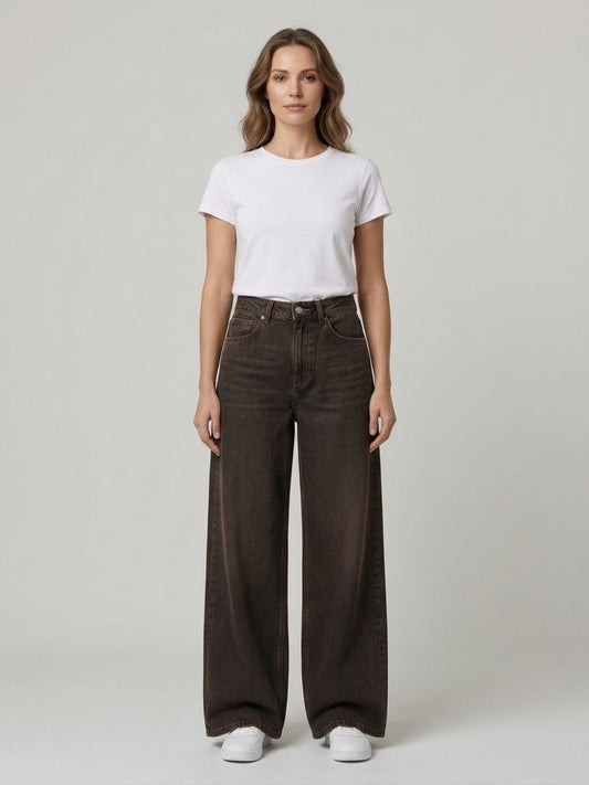 Jeans Le Streghe nero/moro gamba larga - Malerba Showroom