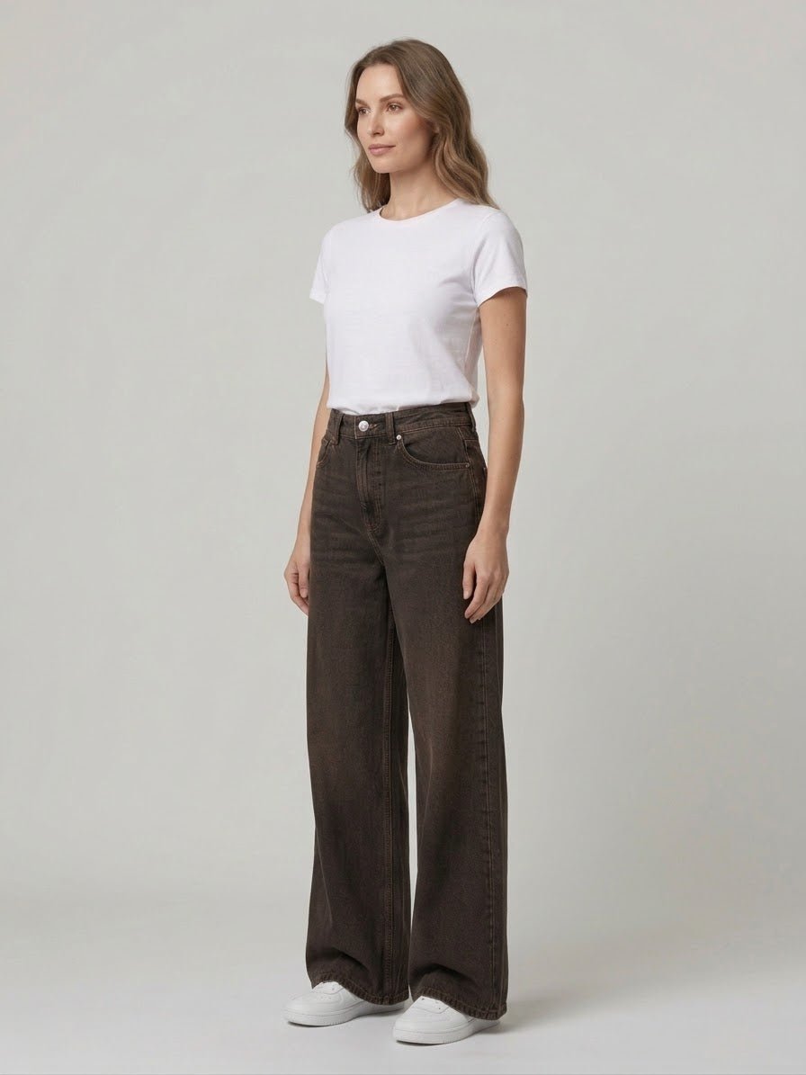 Jeans Le Streghe nero/moro gamba larga - Malerba Showroom