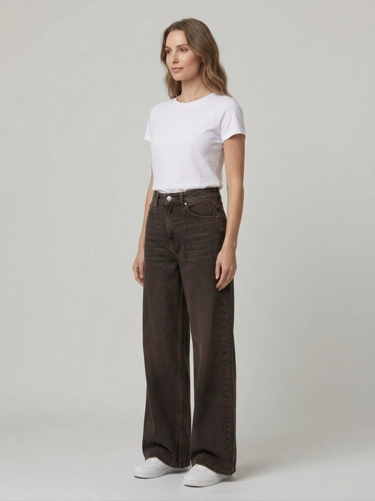 Jeans Le Streghe nero/moro gamba larga - Malerba Showroom