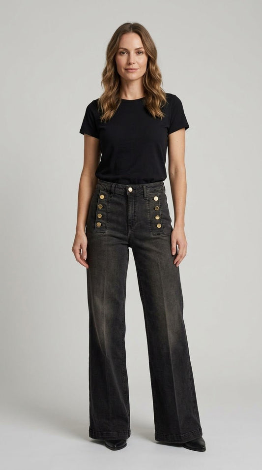 Jeans Vicolo con bottoni modello giudith 2 var. colore - Malerba Showroom