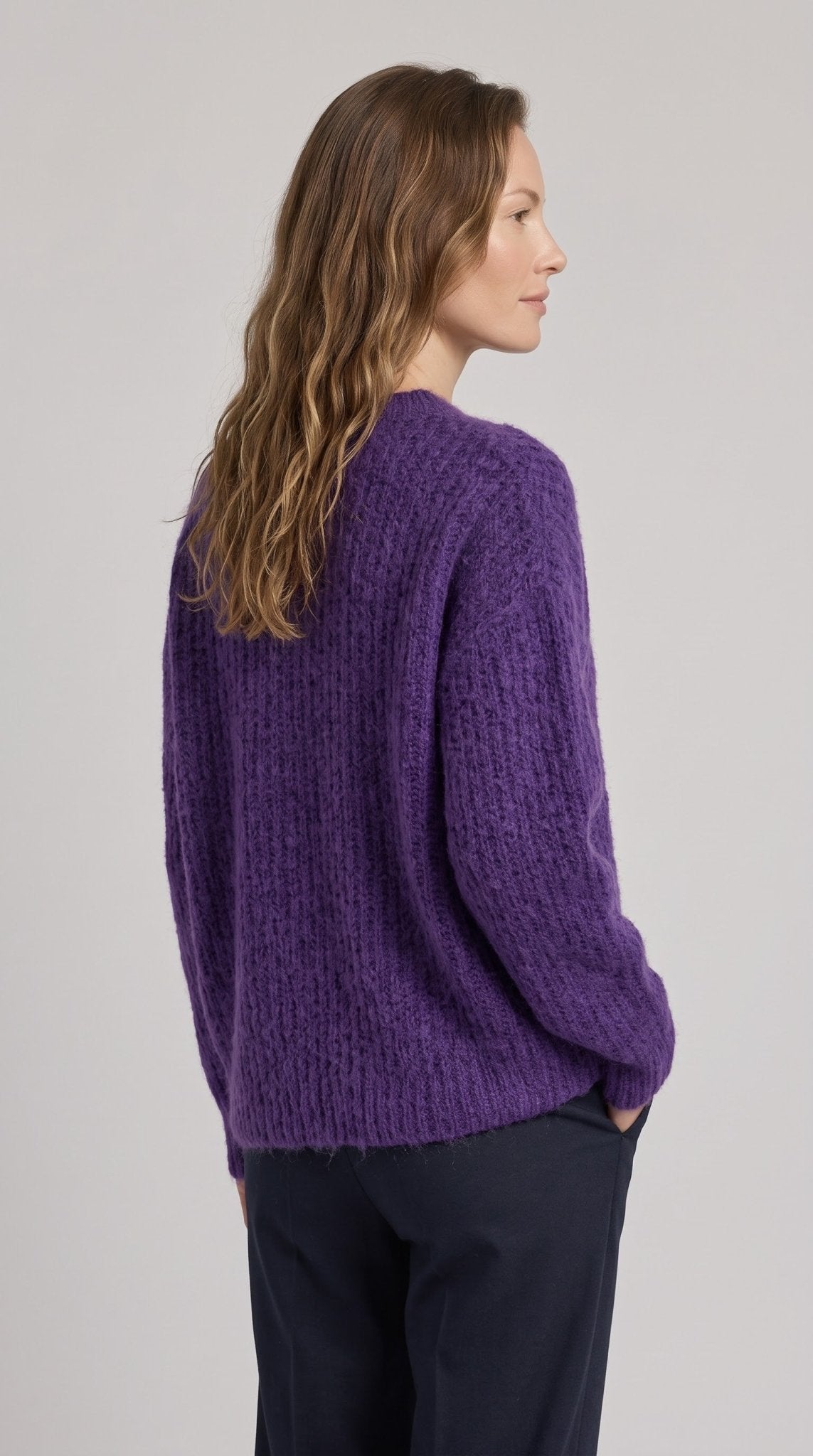 Maglia Le Streghe viola a coste - Malerba Showroom