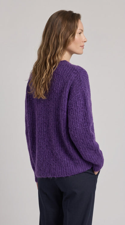 Maglia Le Streghe viola a coste - Malerba Showroom