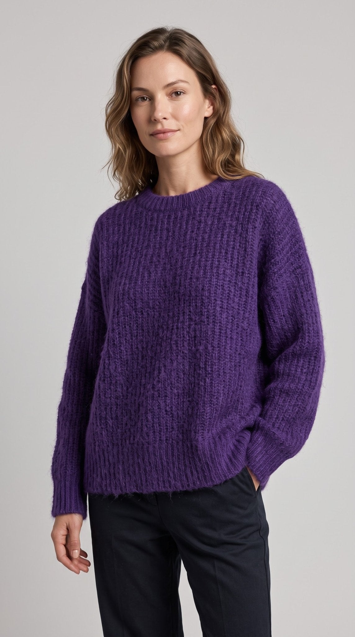 Maglia Le Streghe viola a coste - Malerba Showroom