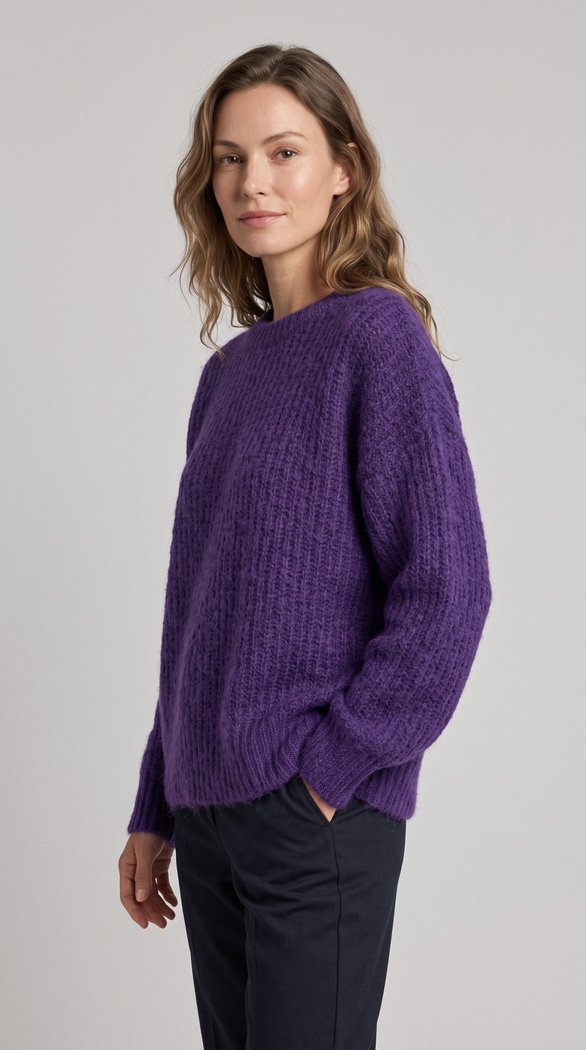 Maglia Le Streghe viola a coste - Malerba Showroom