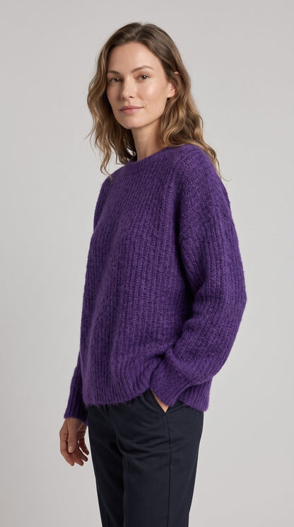 Maglia Le Streghe viola a coste - Malerba Showroom