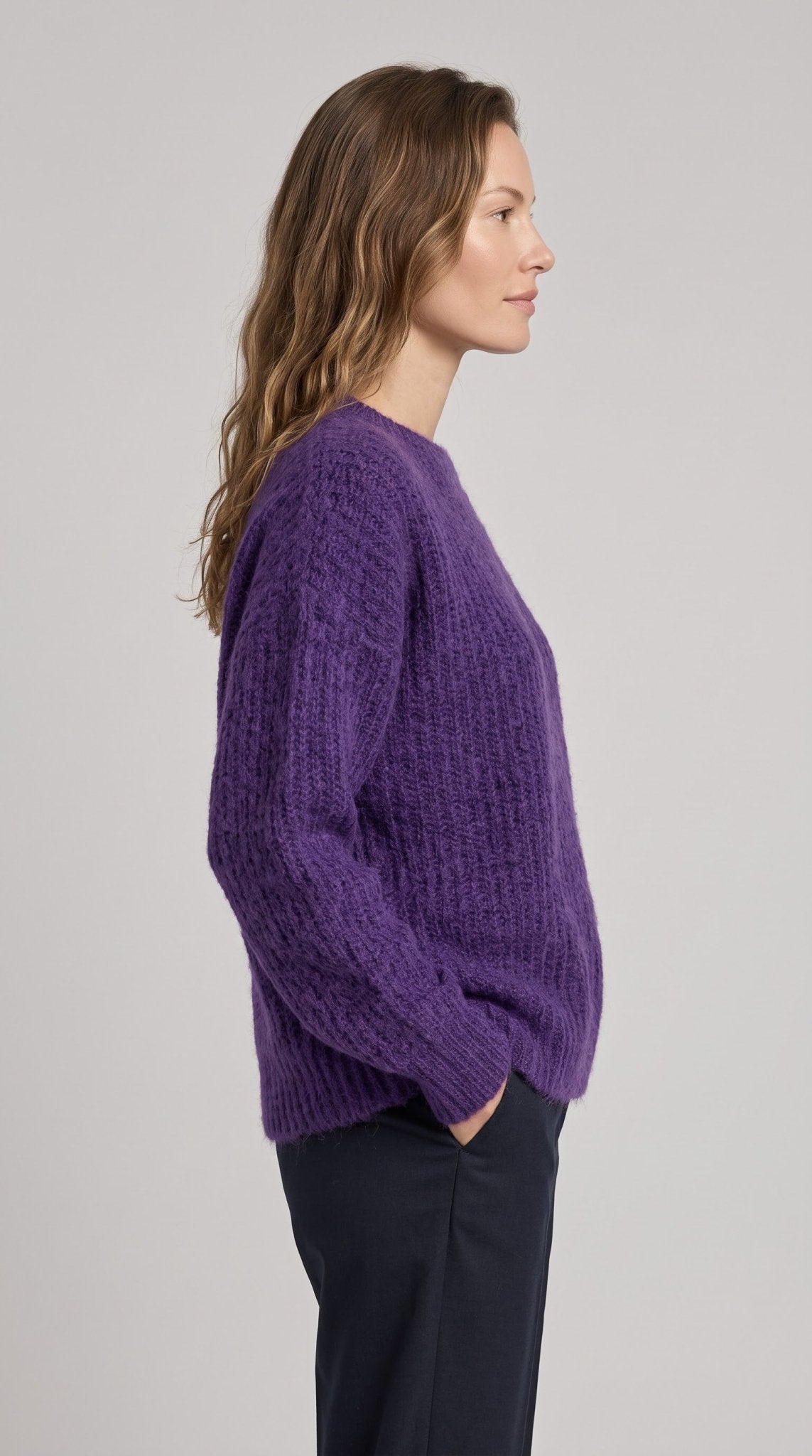 Maglia Le Streghe viola a coste - Malerba Showroom