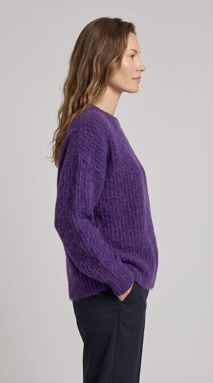 Maglia Le Streghe viola a coste - Malerba Showroom