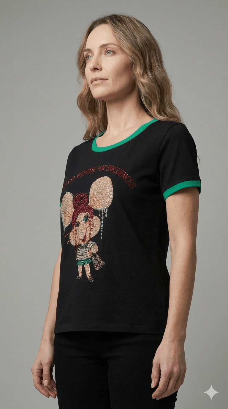 Maglietta Zoe Bianca e Nera voglio essere un'influenzer - Malerba Showroom