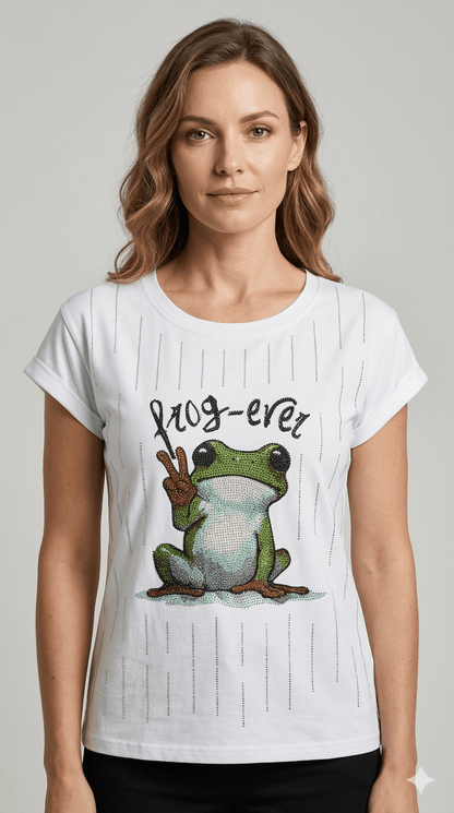 Maglietta Zoe Bianca Fantasia Rana - Malerba Showroom