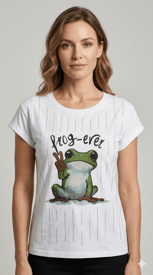 Maglietta Zoe Bianca Fantasia Rana - Malerba Showroom