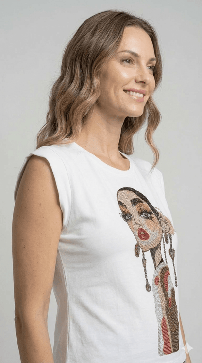 Maglietta Zoe Bianca Fantasia - Malerba Showroom