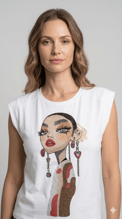 Maglietta Zoe Bianca Fantasia - Malerba Showroom