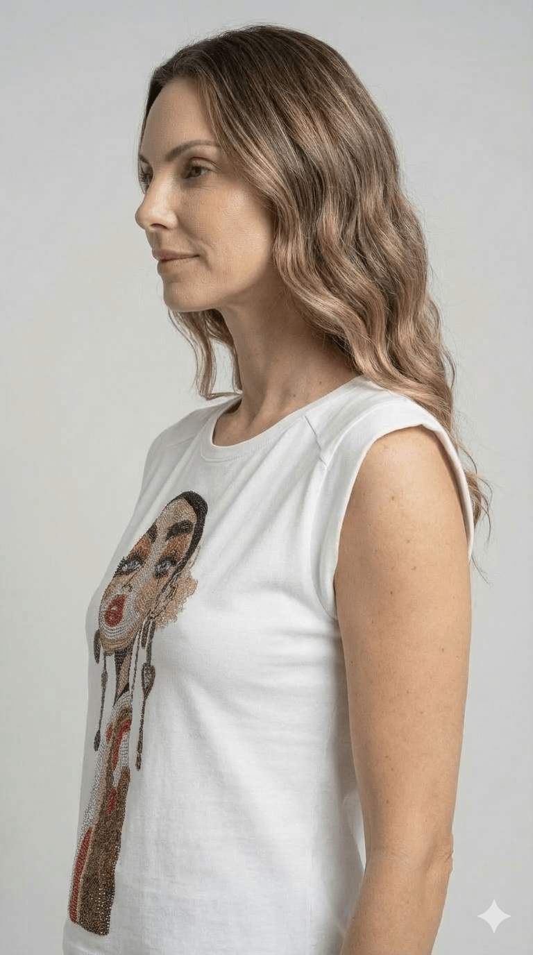 Maglietta Zoe Bianca Fantasia - Malerba Showroom