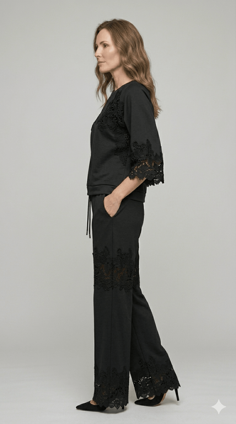 Pantalone Le Streghe con dettagli in Pizzo - Malerba Showroom