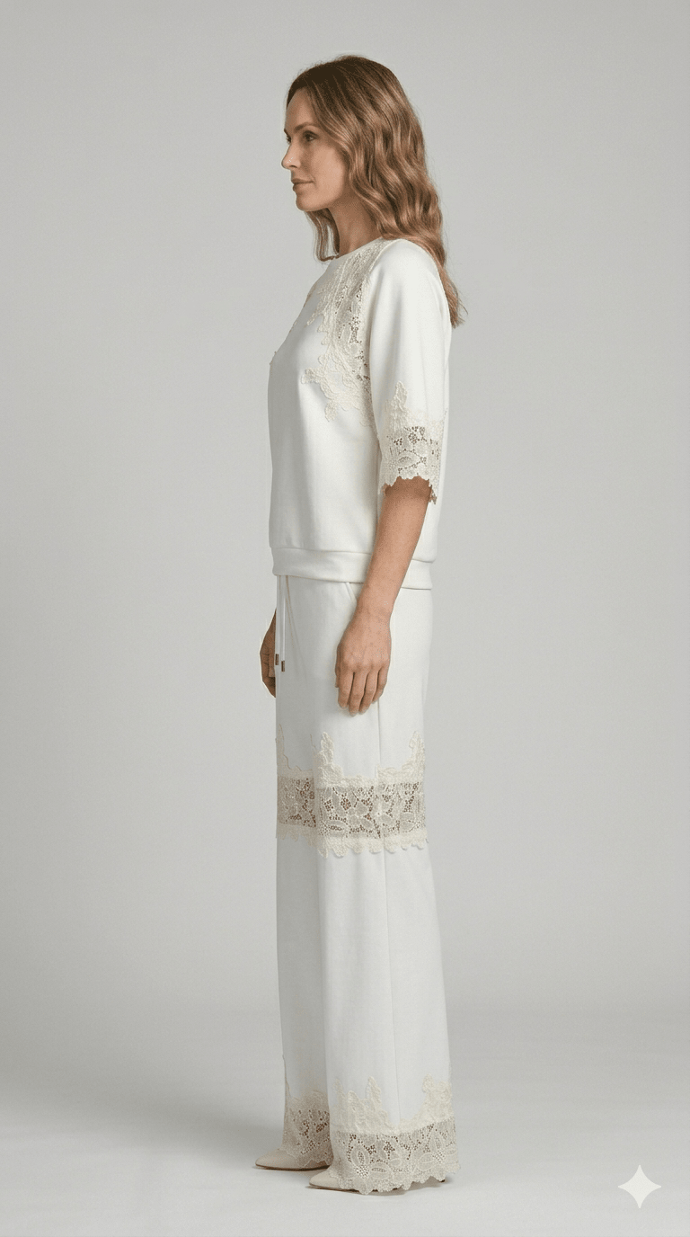 Pantalone Le Streghe con dettagli in Pizzo - Malerba Showroom