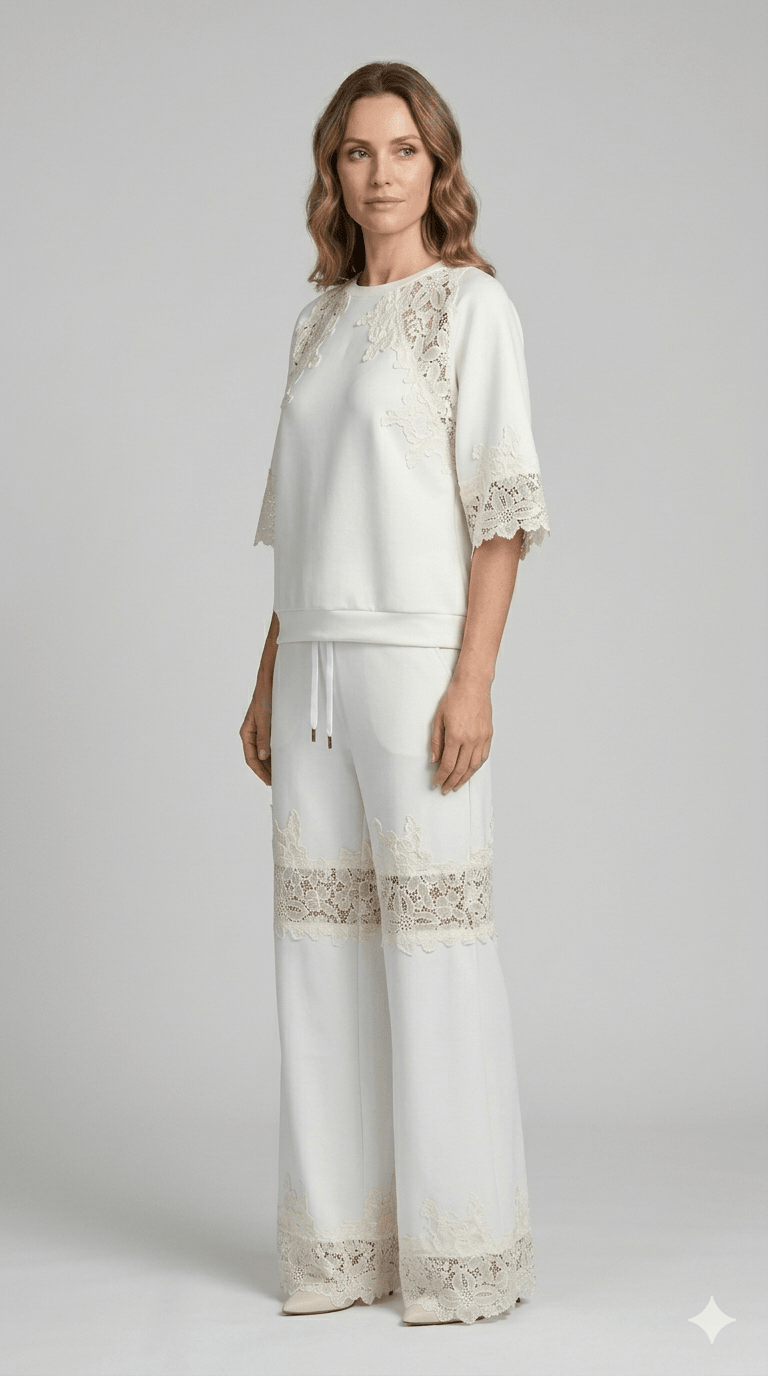 Pantalone Le Streghe con dettagli in Pizzo - Malerba Showroom
