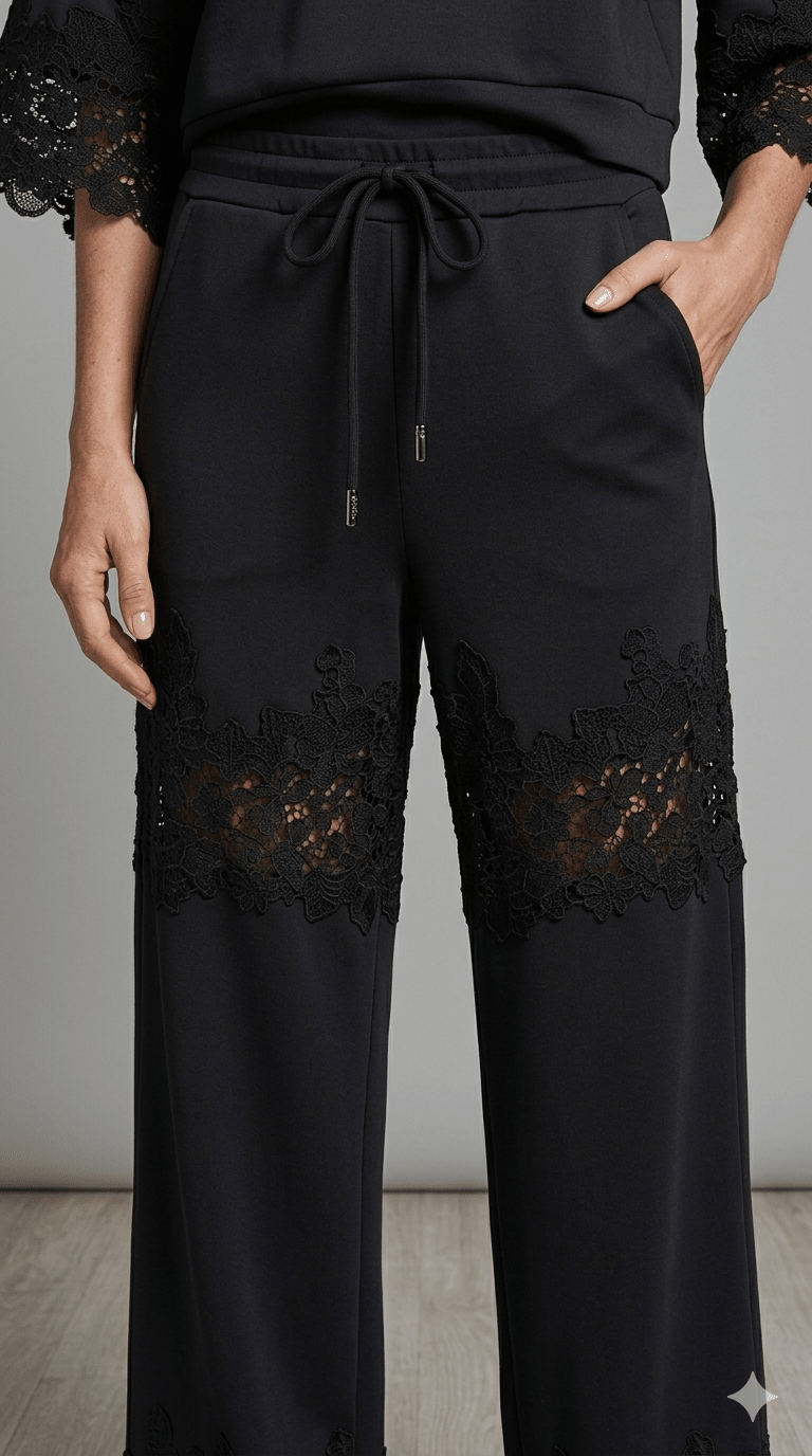 Pantalone Le Streghe con dettagli in Pizzo - Malerba Showroom