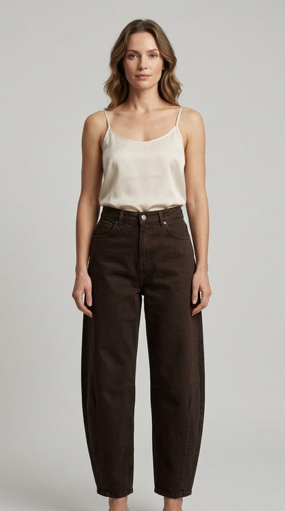 Pantalone Le Streghe in jeans elasticizato modello balloon - Malerba Showroom
