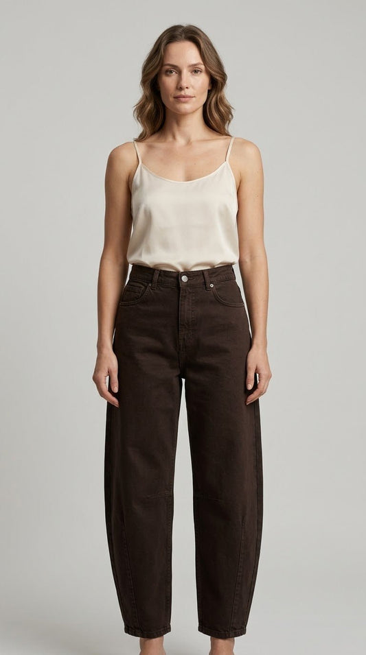 Pantalone Le Streghe in jeans elasticizato modello balloon - Malerba Showroom