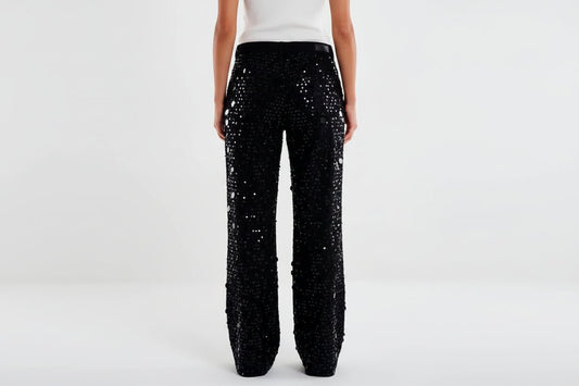 Pantalone nero Vicolo con paillettes - Malerba Showroom