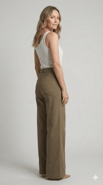 Pantalone Palazzo Marrone e Bianco - Malerba Showroom