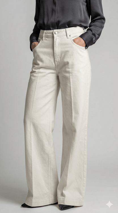 Pantalone Palazzo Marrone e Bianco - Malerba Showroom