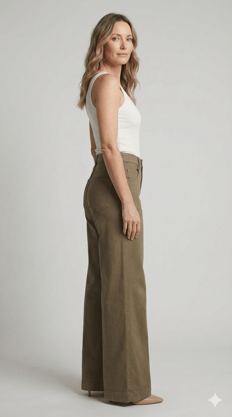 Pantalone Palazzo Marrone e Bianco - Malerba Showroom