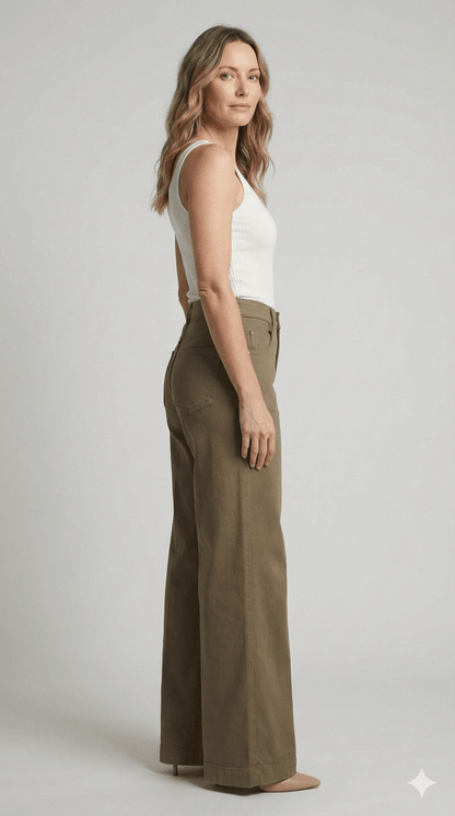 Pantalone Palazzo Marrone e Bianco - Malerba Showroom