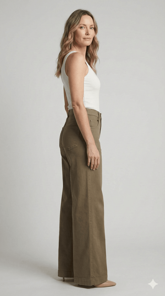 Pantalone Palazzo Marrone e Bianco - Malerba Showroom