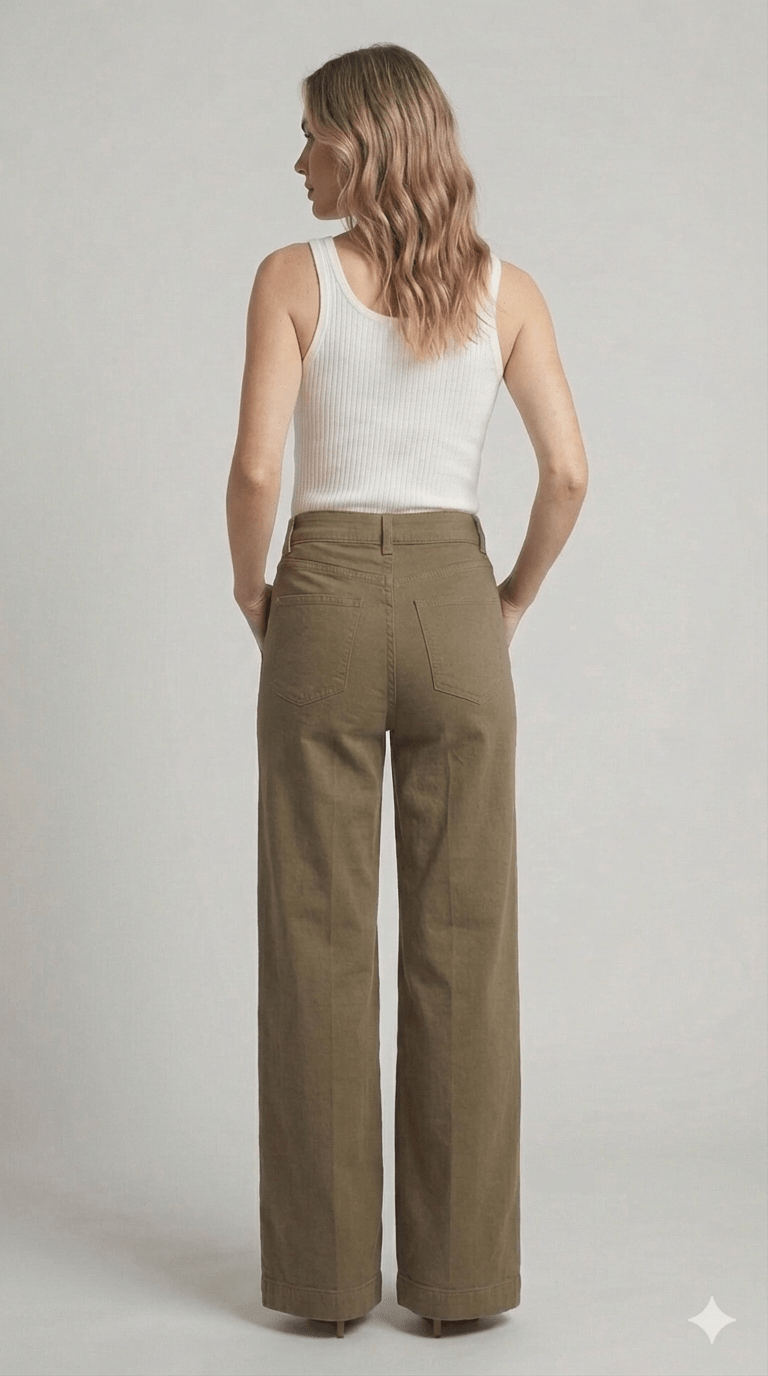 Pantalone Palazzo Marrone e Bianco - Malerba Showroom