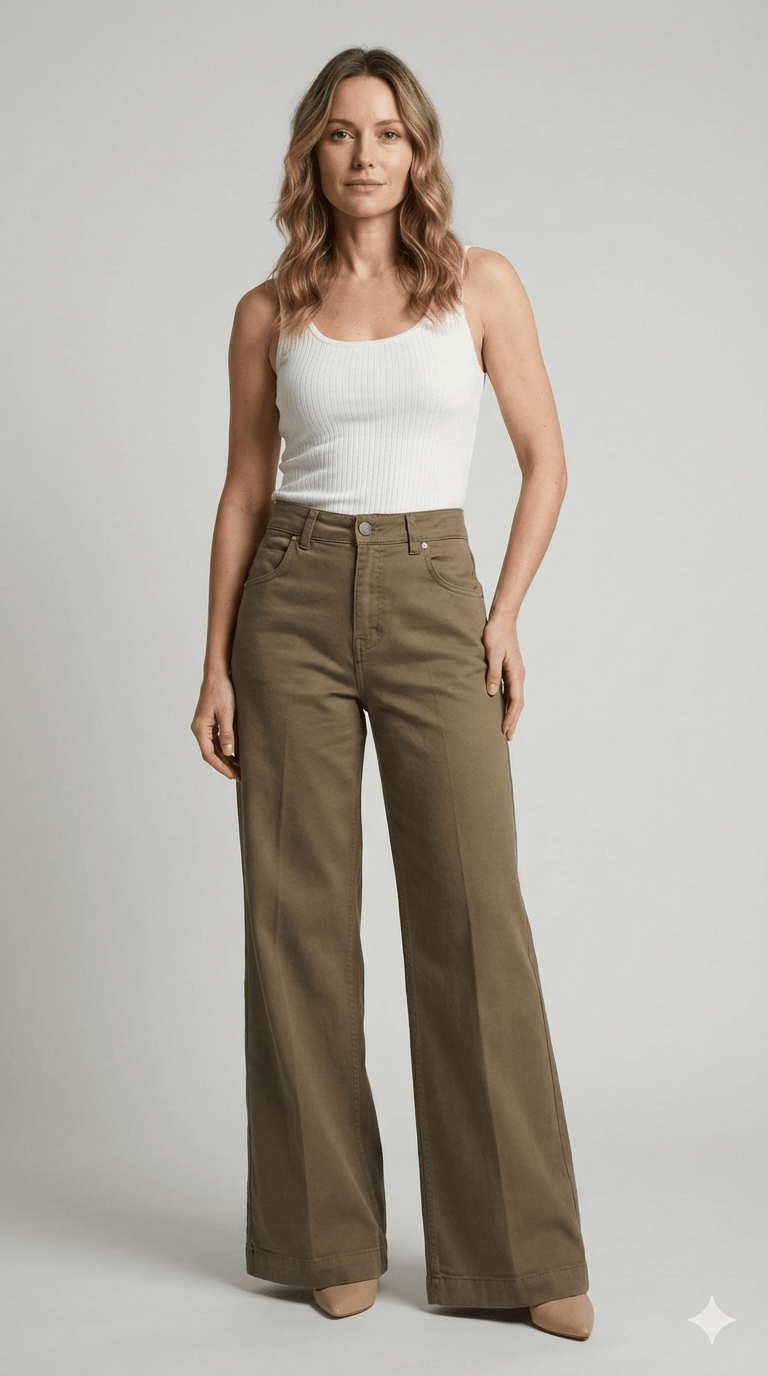 Pantalone Palazzo Marrone e Bianco - Malerba Showroom