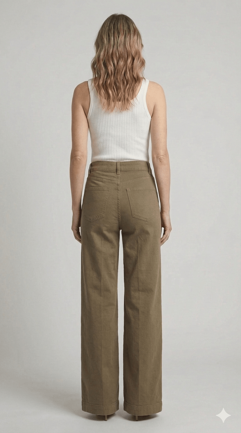 Pantalone Palazzo Marrone e Bianco - Malerba Showroom