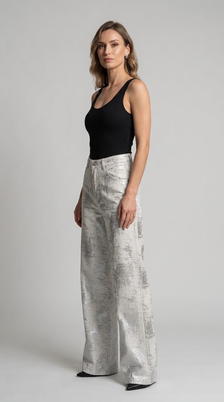 Pantalone Vicolo bianco effetto spalmato - Malerba Showroom