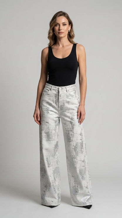 Pantalone Vicolo bianco effetto spalmato - Malerba Showroom