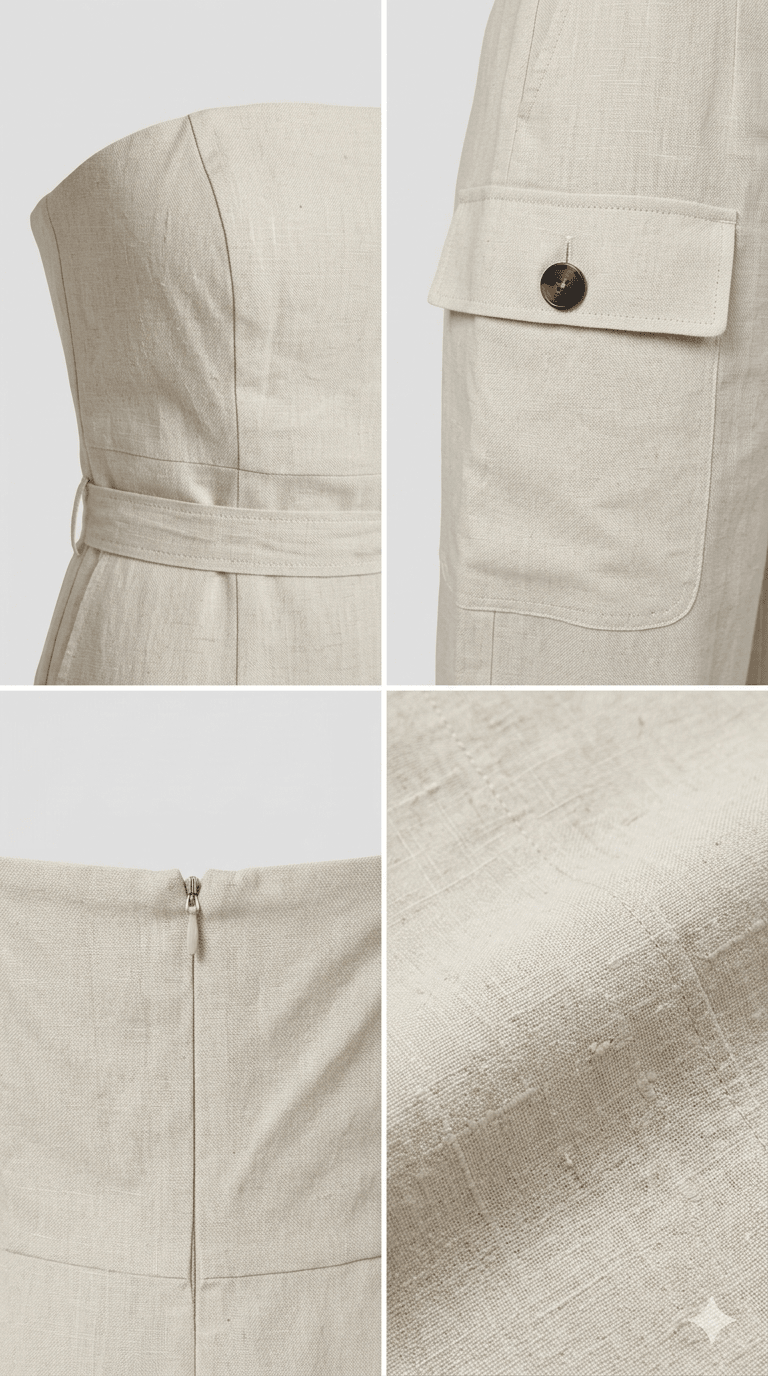 Tuta Emme Marella in lino color panna - Malerba Showroom